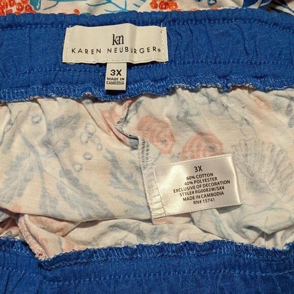 🆕NWT KAREN NEUBURGER COOL FABRIC FLORAL/OCEAN DECOR CAPRI'S - 3X - Picture 3 of 3